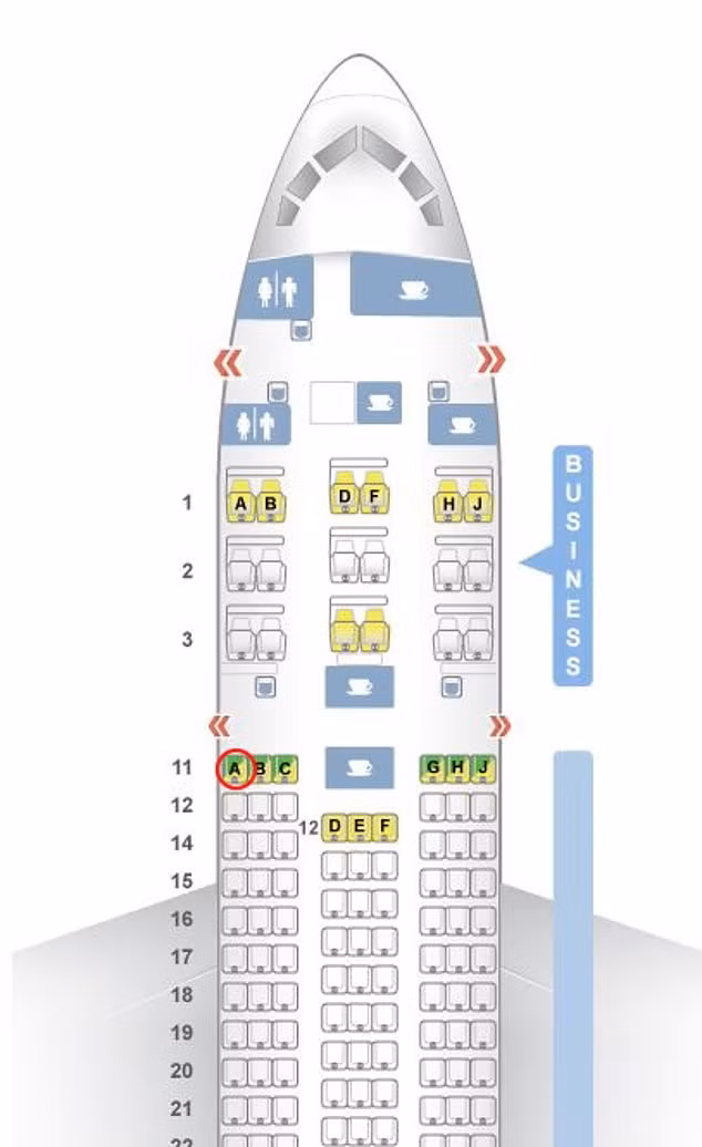 Theo Aerolopa, ghế 11A trên máy bay Boeing 787-8 Dreamliner của Air India nằm ở hàng ghế đầu tiên, cạnh cửa sổ của khoang hạng Phổ thông. Ảnh: DM.