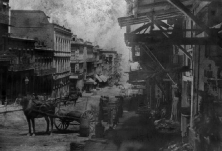 Khu phố Tàu ở San Francisco, California, năm 1866. Ảnh: Thư viện Quốc hội.