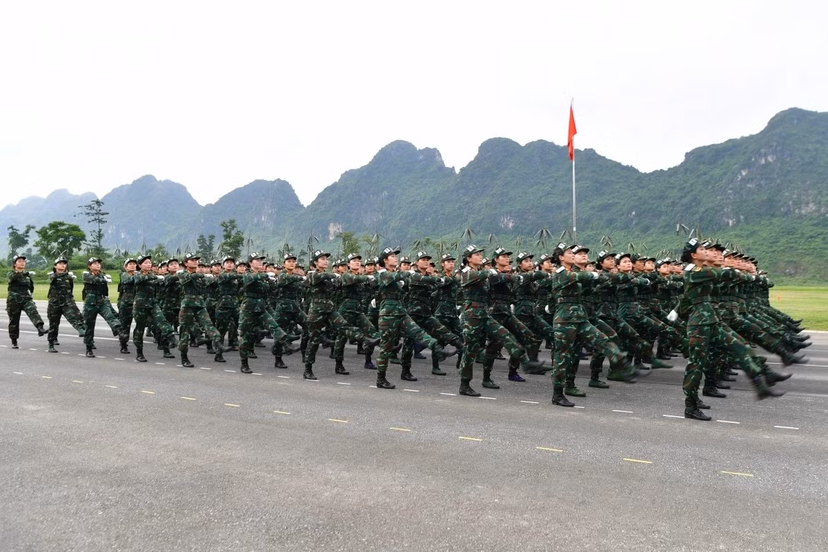 Đáng chú ý, các khối diễu binh tham gia hợp luyện tại Trung tâm Huấn luyện Quốc gia 4 đều là các khối nữ.