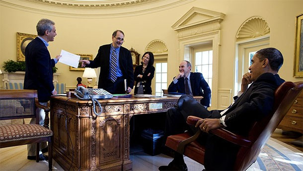 Dưới thời Tổng thống Barack Obama, ông đã cho trang trí Phòng Bầu dục với nhiều màu trung tính, kết hợp giữa nghệ thuật truyền thống và hiện đại. Ảnh: whitehousehistory.org.