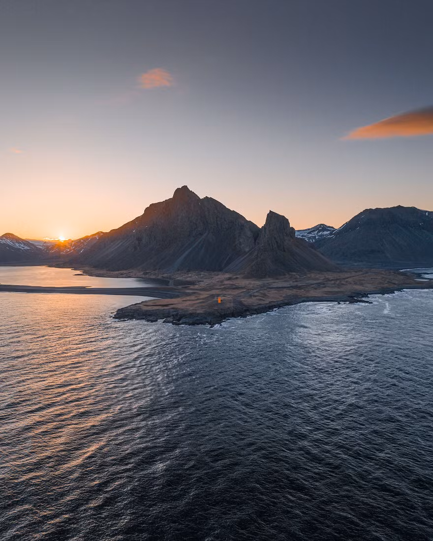 Hoàng hôn ở Eystahorn.