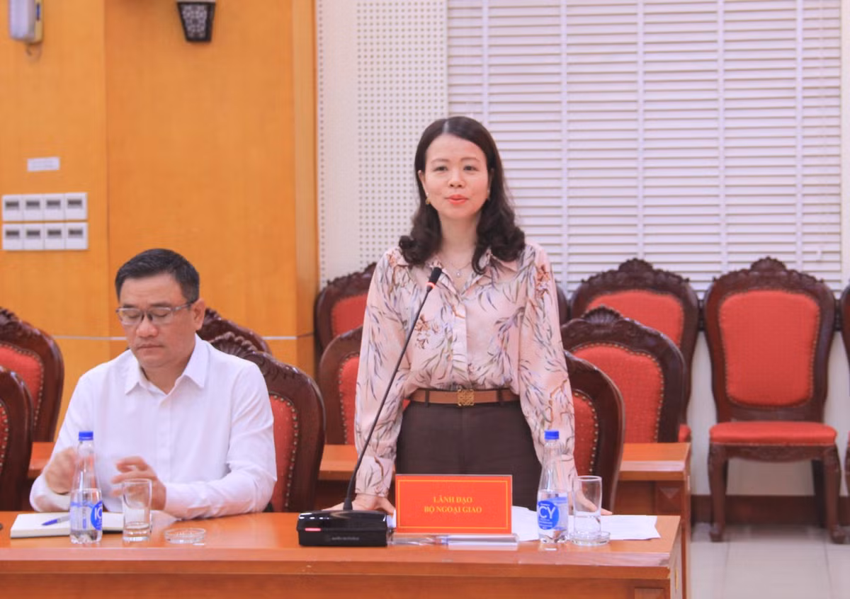 Thứ trưởng Bộ Ngoại giao Nguyễn Minh Hằng phát biểu tại buổi công bố quyết định thanh tra.