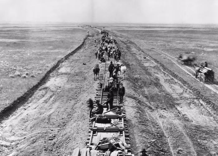 Hoạt động xây dựng tuyến đường sắt năm 1887.