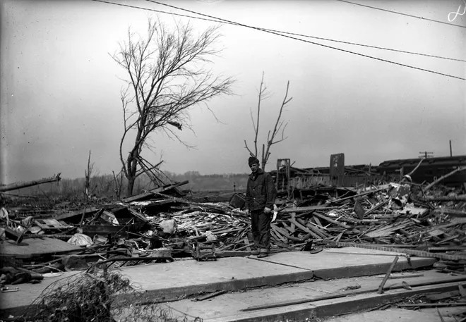 Ngôi nhà của Herbert Stalling bị lốc xoáy phá hủy ở Griffin.