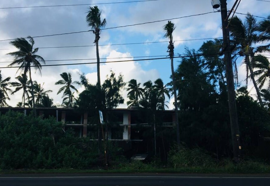 Sau đó, vào ngày 11/9/1992, cơn bão Iniki - cơn bão tàn phá nhất từng đổ bộ vào Hawaii - trực tiếp tấn công Kauai. Cơn bão cấp 4 này đã gây thiệt hại nghiêm trọng cho khu nghỉ dưỡng, xé toạc mái nhà, làm vỡ cửa kính và gây ra thiệt hại nghiêm trọng. Cuối cùng, chủ sở hữu đã đóng cửa khu nghỉ dưỡng Coco Palms, và khách sạn bị bỏ hoang nhiều năm, dần xuống cấp. Ảnh: Wikimedia Commons.