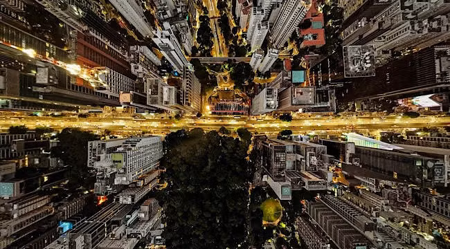 Hong Kong (Trung Quốc) nhìn từ trên cao.