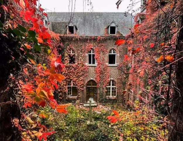 Một tu viện bỏ hoang vào mùa thu.