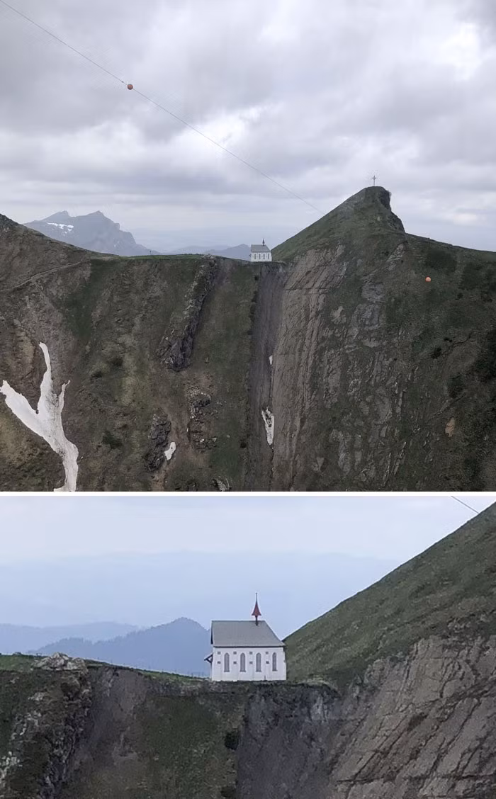 "Tôi đã nhìn thấy nhà thờ này ở Thụy Sĩ", người đăng bức ảnh này viết.