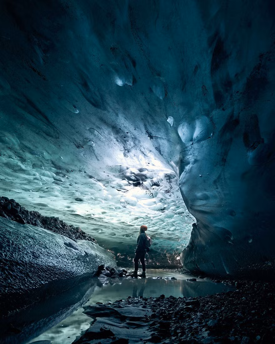 Hang băng ở Công viên quốc gia Vatnajokull.
