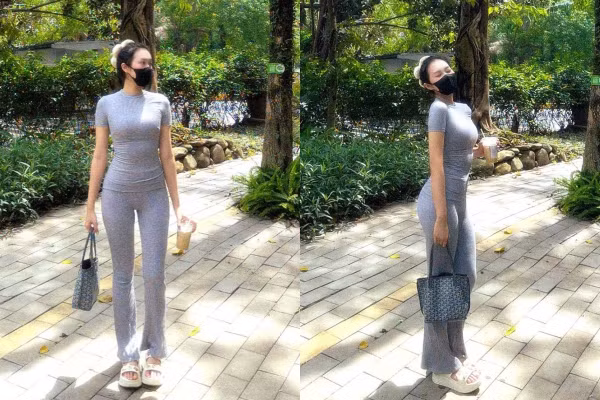 Đôi chân dài cực phẩm của Doãn Hải My luôn gây ấn tượng dù cô nàng diện váy hay quần jean, quần bó sát...