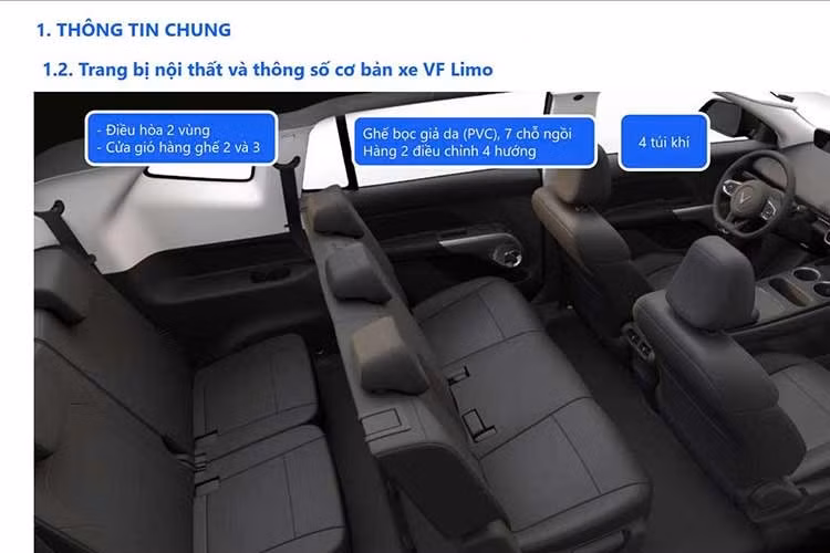Không gian khoang lái xe MPV điện VinFast Limo Family 2026 cũng trở nên sang trọng hơn với ghế bọc giả da và hệ thống điều hòa 2 vùng độc lập, đảm bảo sự thoải mái cho mọi hành khách trên những hành trình dài.