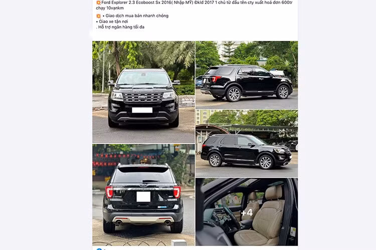 Tuy nhiên, sau khoảng 8 năm sử dụng, Explorer đời 2016 hiện đang rao bán trên thị trường xe cũ với mức giá chỉ từ 600 triệu đồng. Như vậy, chiếc SUV nhập Mỹ đã mất giá khá nhiều. Đây cũng được xem là một trong những mẫu xe SUV hạng sang được ưu chuộng, nhưng rớt giá mạnh nhất.