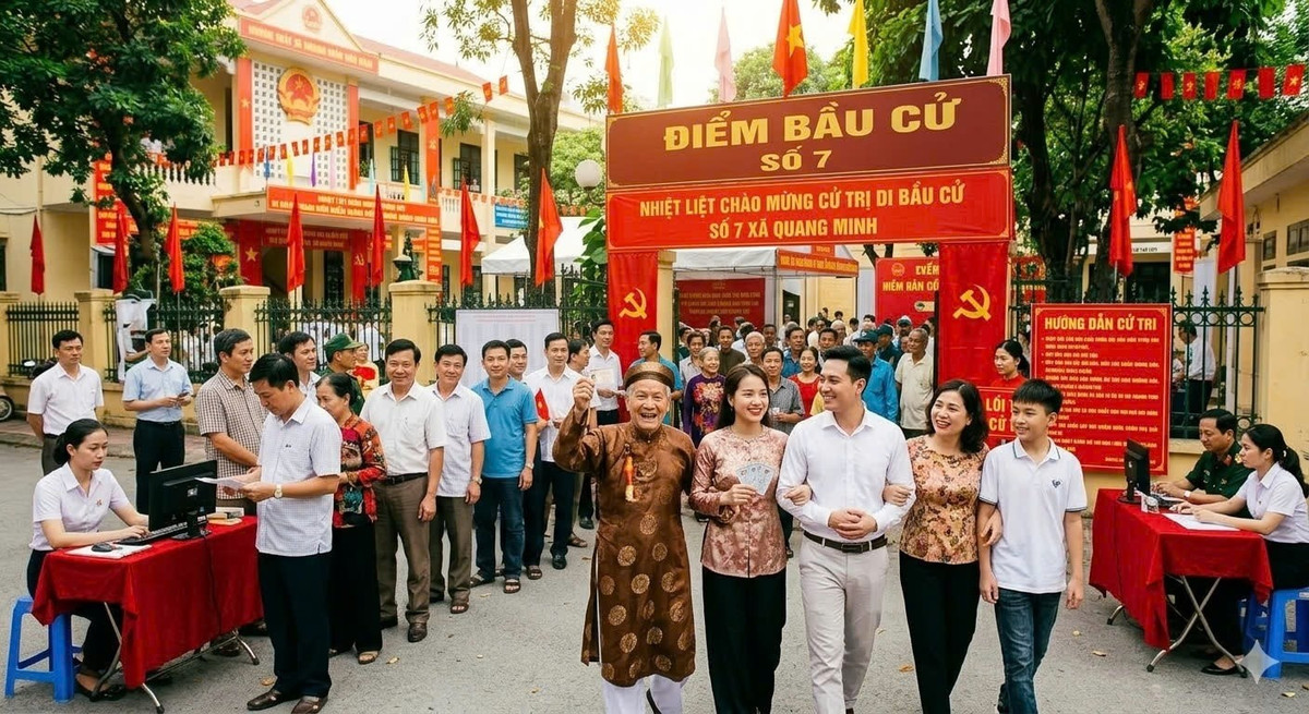 Nhiều sản phẩm truyền thông về bầu cử như video ngắn, hình ảnh trực quan về quyền và nghĩa vụ của cử tri... được xã Quang Minh lan toả sâu rộng. Ảnh: Nhật Mạnh