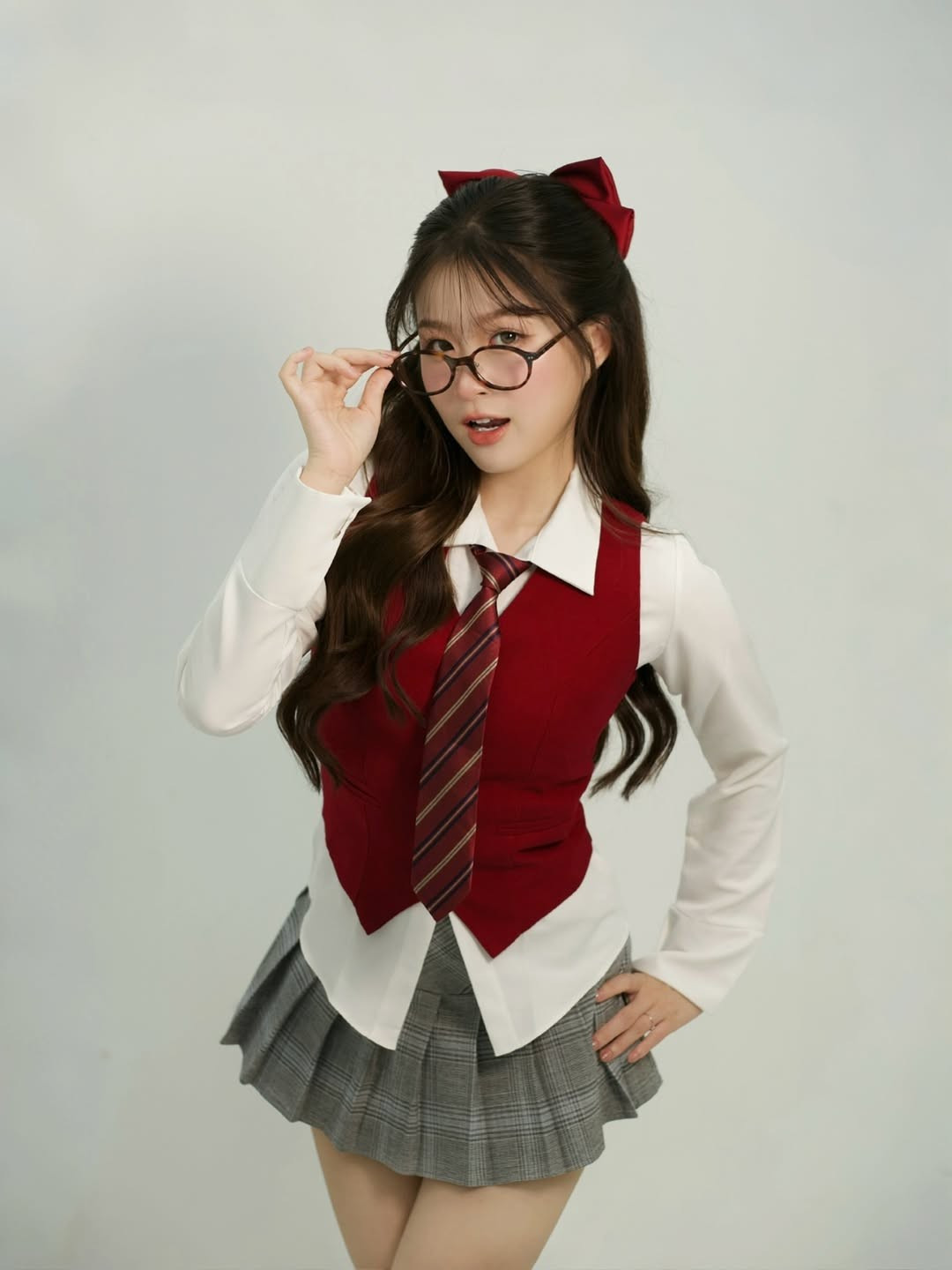 Lần này, nữ rich kid đã thử nghiệm một concept hoàn toàn khác biệt: hình ảnh nữ sinh. Tuy nhiên, không phải là một nữ sinh ngây thơ, trong sáng, mà là một cô gái trưởng thành, quyến rũ và đầy cá tính.