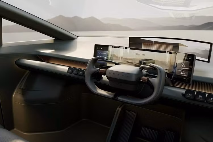 Bên trong, ls concept sở hữu không gian nội thất sang trọng theo phong cách tương lai. Cabin bố trí ba hàng ghế, trong đó hàng ghế sau có thiết kế giống ghế hạng thương gia.