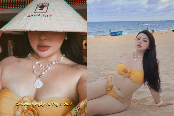 Dù có thân hình ngoại cỡ nhưng với phong thái tự tin, nàng hot girl Lâm Đồng vẫn có sức hút nhất định.