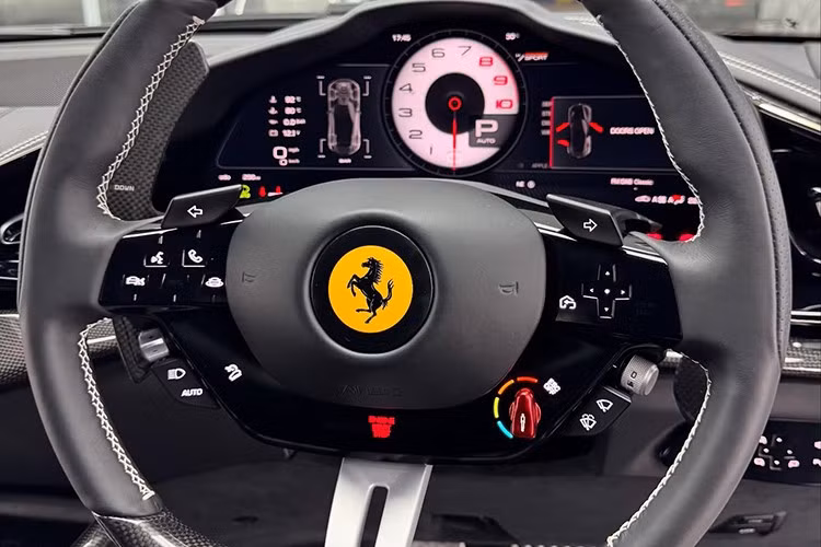 Ferrari Purosangue có kiểu mở ngược như những chiếc siêu sang Rolls-Royce. Cửa trước vẫn mở bằng lẫy truyền thống, cửa sau bằng lẫy gạc nhỏ đặt ở mép cửa gần trụ B. Khoang hành lý dung tích 473 lít trên Purosangue. Hàng ghế thứ hai có thể gập xuống để gia tăng thể tích chứa đồ.
