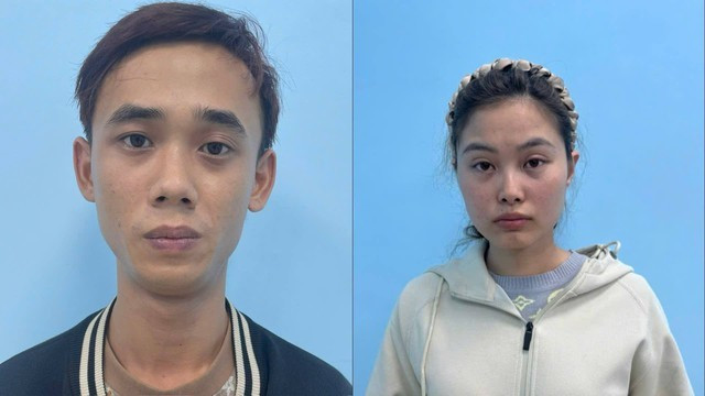 Đối tượng Nguyễn Hoài Nam và Nguyễn Thị Vọng. Ảnh: Công an TP Đà Nẵng.