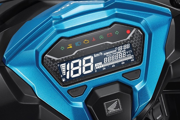 Tuy nhiên phía sau lớp vỏ mới, Honda Vario 125 2026 mới lại không thay đổi so với bản cũ. Trên tay lái Vario 125 được trang bị bảng đồng hồ LCD đơn sắc và cùm công tắc có đầy đủ các nút bấm như pha/cos, còi, xi-nhan, Idling Stop,…