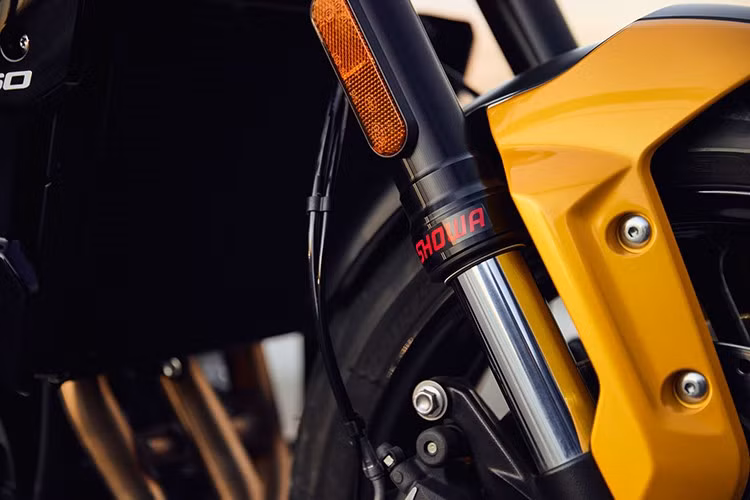 Về cấu trúc, Triumph Trident 660 đã thay đổi khung sườn đáng kể khi trang bị cho Trident 660 phuộc trước Showa Big Piston, giúp tăng phản hồi và khả năng kiểm soát. Tuy nhiên, bộ phuộc này vẫn không thể điều chỉnh, ngoại trừ tải trước phía sau.