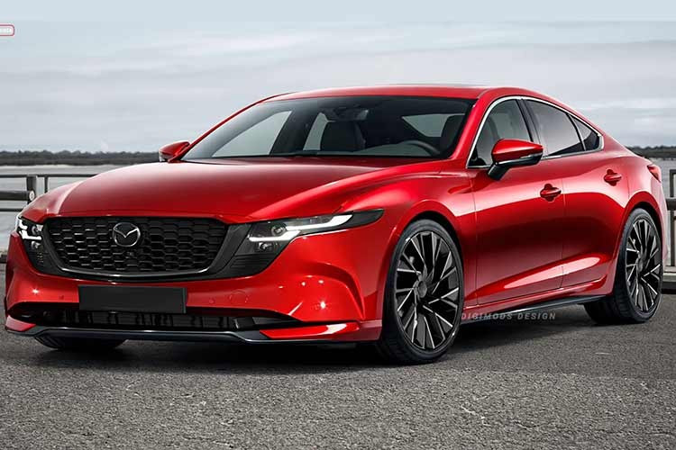 Bản phác họa do nghệ sĩ thiết kế Digimods Design thực hiện, hé lộ một diện mạo đầy thể thao và tinh tế cho Mazda6 2026. Xe được thiết kế với phần đầu nổi bật nhờ lưới tản nhiệt lớn đặc trưng, cụm đèn pha thanh mảnh tích hợp đèn định vị LED, cản trước thể thao và nắp ca-pô dập nổi mạnh mẽ.