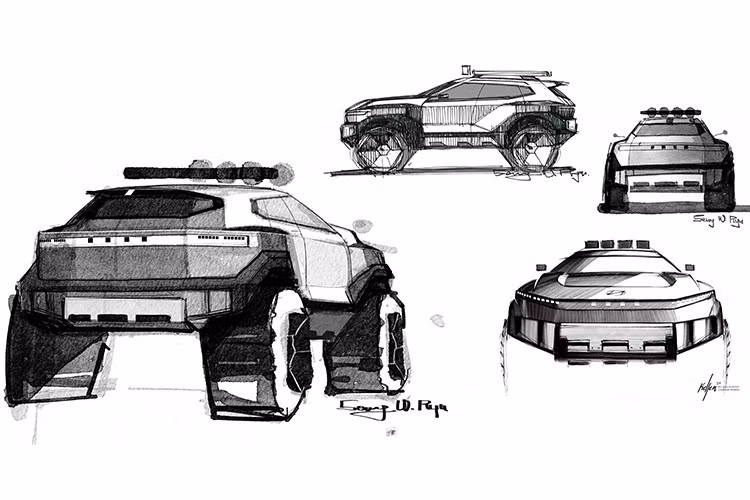 Ngoại hình xe được tối ưu để thể hiện khả năng vận hành bền bỉ, linh hoạt trong môi trường địa hình khó khăn, đồng thời truyền tải tinh thần khám phá mạnh mẽ của người sử dụng.