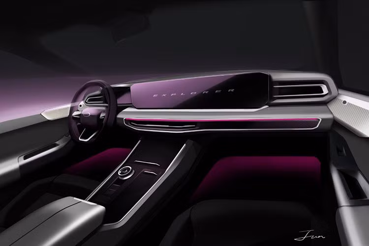 Mgoaif ra xe còn có tính năng ra lệnh bằng cử chỉ, nhận diện khuôn mặt, hệ thống đèn viền nội thất, sạc điện thoại không dây và cửa sổ trời toàn cảnh Panorama. Kích thước của Ford Explorer 2026 không có gì thay đổi. Xe vẫn sở hữu chiều dài x rộng x cao lần lượt 5.064 x 2.004 x 1.790 mm và chiều dài cơ sở 3.025 mm.