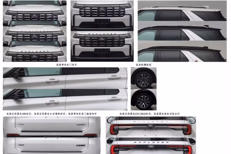 Cụ thể hơn, Ford Explorer 2026 đã được được tinh chỉnh ở phần đầu xe. Tại đây, xe sử dụng lưới tản nhiệt kiểu không viền mới, bên trong trang trí bằng thanh ngang kết hợp các chi tiết mạ crôm. Lưới tản nhiệt kết nối liền mạch với cụm đèn pha mới ở hai bên. Thêm vào đó là dải đèn xuyên suốt, nằm vắt ngang phía trên lưới tản nhiệt, hứa hẹn mang lại hiệu ứng thị giác ấn tượng.