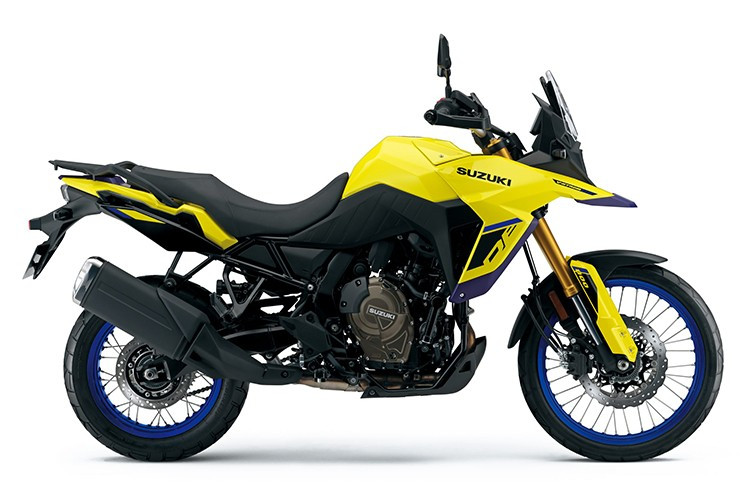 Cụ thể, Suzuki đã bổ sung ba màu sắc mới và nổi bật cho dòng V-Strom 800DE 2025, bao gồm: Trắng Pearl Tech – với vành xe nan hoa màu xanh dương, Vàng Champion No.2.