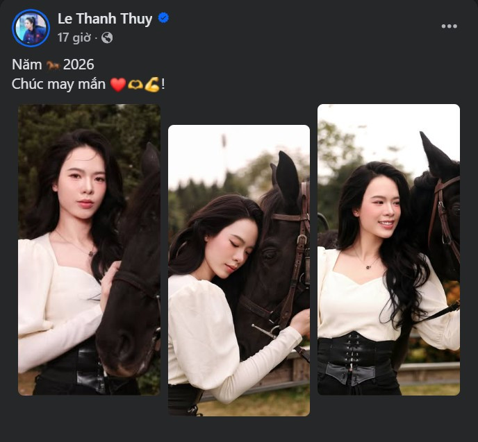 Mới đây, Lê Thanh Thúy (sinh năm 1995), VĐV được mệnh danh là "hoa khôi bóng chuyền", đăng tải loạt ảnh chào mừng năm Bính Ngọ. "Năm 2026. Chúc may mắn", cô chia sẻ ngắn gọn.