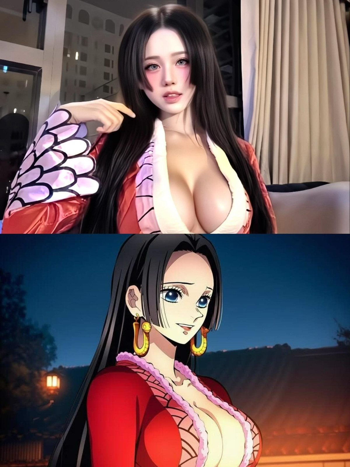 Yugi Kiều Oanh tái hiện hoàn hảo hình ảnh Boa Hancock từ phục trang, kiểu tóc cho đến ánh mắt.