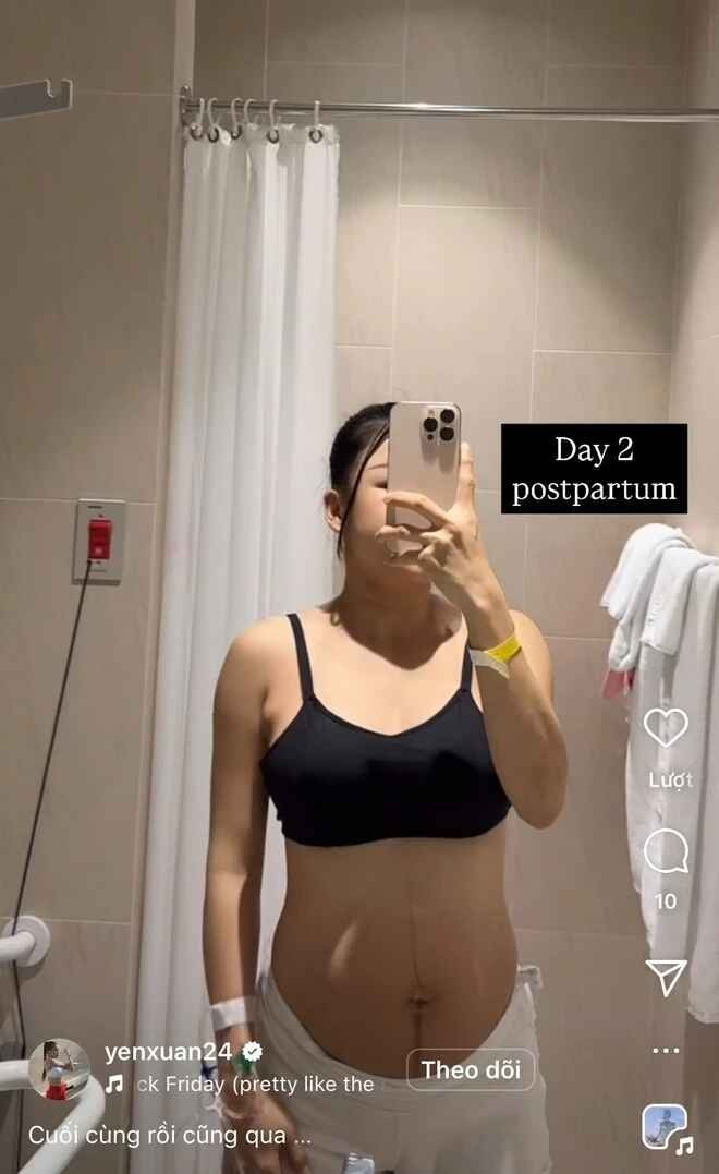 Chia sẻ trên trang cá nhân khi được hỏi “Làm sao để về dáng nhanh sau sinh?”, Yến Xuân thẳng thắn nói: “Mình không làm được. Cần ít nhất một năm để xây dựng lối sống lành mạnh và sức khỏe”.