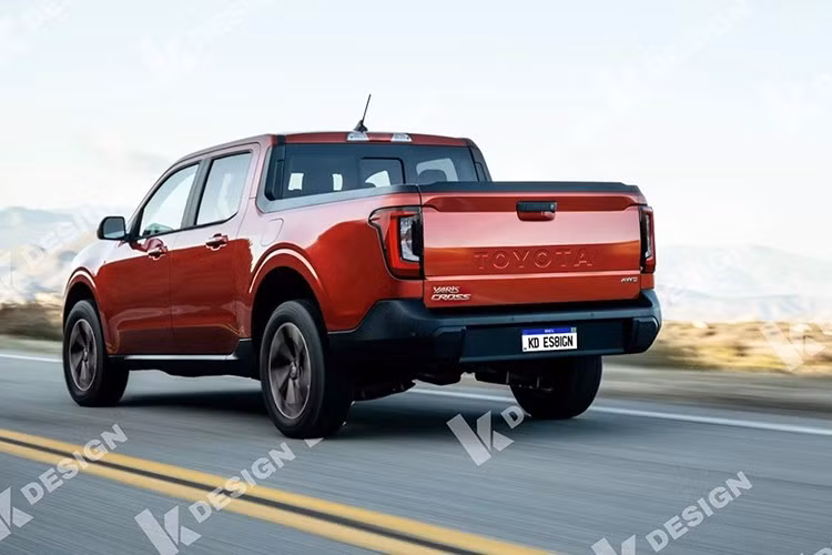 Bộ mâm xe gốc cũng được giữ lại, nhưng đi kèm với bộ lốp địa hình to bản hơn để phù hợp với vai trò bán tải. Phần đuôi xe được thiết kế lại hoàn toàn với cụm đèn hậu mở rộng sang hai bên và cửa thùng thiết kế tối giản, mạnh mẽ.