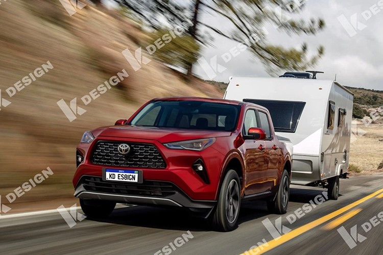 Trong bản thiết kế, Kleber Silva sử dụng toàn bộ phần đầu xe của Yaris Cross – bao gồm lưới tản nhiệt, cụm đèn pha và cản trước – và “ghép” vào thân một chiếc bán tải cỡ nhỏ. Kết quả mang lại một tổng thể mới mẻ, góc cạnh hơn nhưng vẫn giữ được dấu ấn của Yaris.