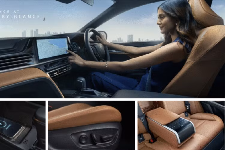 Xe sở hữu nội thất hiện đại với cụm đồng hồ kỹ thuật số đôi kích thước 12,3 inch, màn hình hiển thị kính lái HUD, ghế lái chỉnh điện 10 hướng tích hợp bơm lưng điện, ghế trước thông gió, sạc không dây, camera 360 độ và đặc biệt là gói an toàn Toyota Safety Sense 3.0 với hàng loạt tính năng hỗ trợ người lái tiên tiến. Đây là những tiện nghi thường chỉ thấy trên các mẫu xe hạng sang.