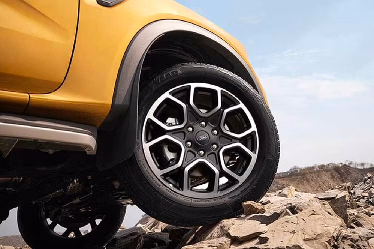 Tiếp theo đó là tem chữ nổi "Wildtrak" màu đen trên nắp ca-pô, hốc gió trung tâm với viền sơn màu và tấm ốp bảo vệ gầm trước màu bạc. Bệ bước chân bằng nhôm đúc mới, logo "Wildtrak X" trên cửa trước/cửa thùng hàng, tay nắm cửa sơn màu đen, mâm 17 inch với thiết kế 6 chấu kép, phay xước 2 màu.