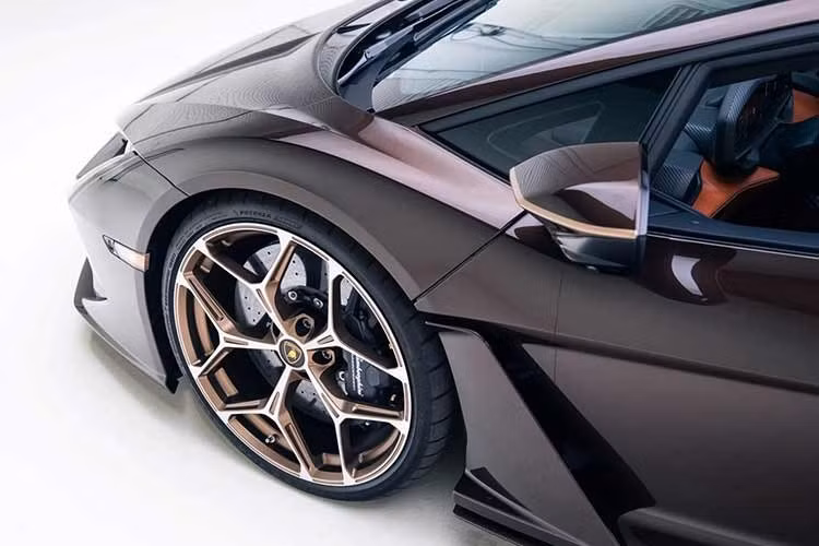 Gói trang trí ngoại thất trang trí cho xe gồm bộ Carbon phía dưới bằng sợi carbon sáng bóng, ống xả màu đen mờ, cùng bộ mâm Altanero Bronze Diamond Cut 21 inch phía trước và 22 inch phía sau với lốp Bridgestone Potenza Sport.