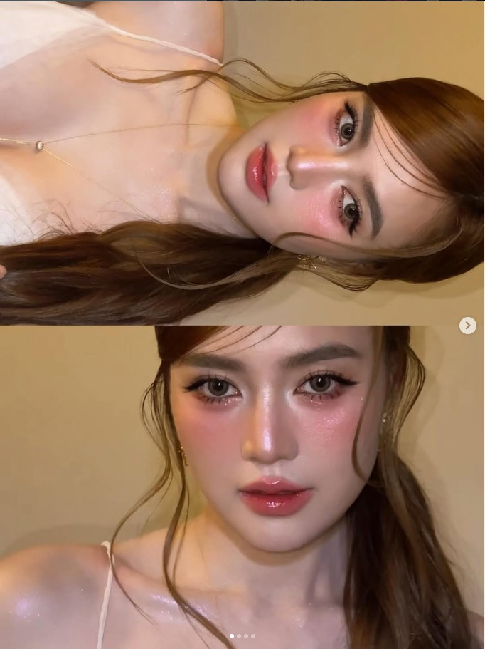 Hai dây mảnh buộc nơ nhẹ nhàng ở vai càng tăng thêm sự tinh tế, giúp nữ diễn viên khoe trọn chi tiết đắt giá - đó chính là bờ vai thon và xương quai xanh quyến rũ.