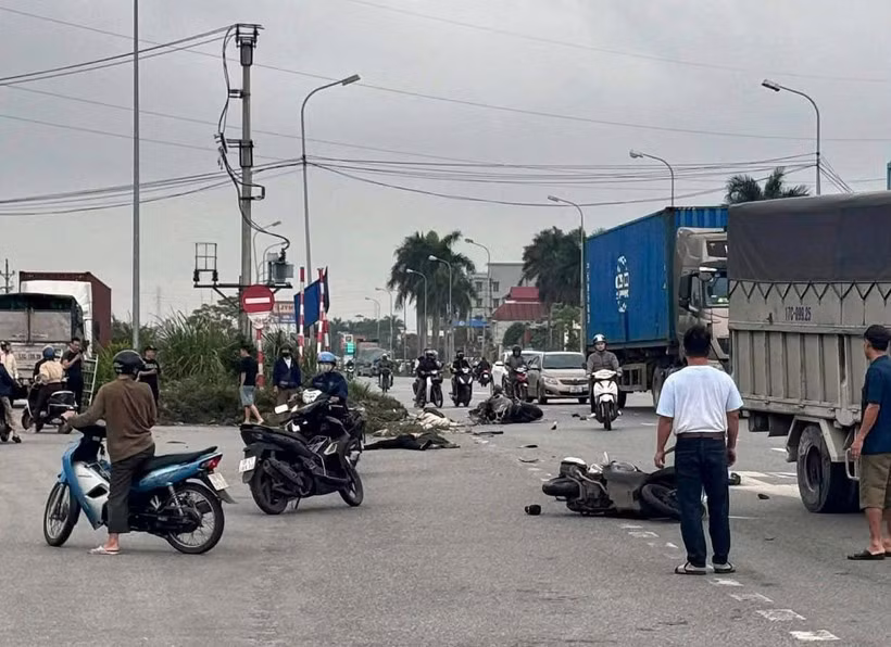 Hiện trường vụ tai nạn. (Ảnh: Vietnamnet)