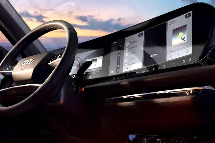 Thiết kế vô-lăng mới trên Audi A5 và Q5 2026 vẫn giữ các nút cảm ứng, nhưng nay được bổ sung hai nút cuộn vật lý, giúp tăng độ chính xác và dễ thao tác hơn khi xe đang di chuyển.