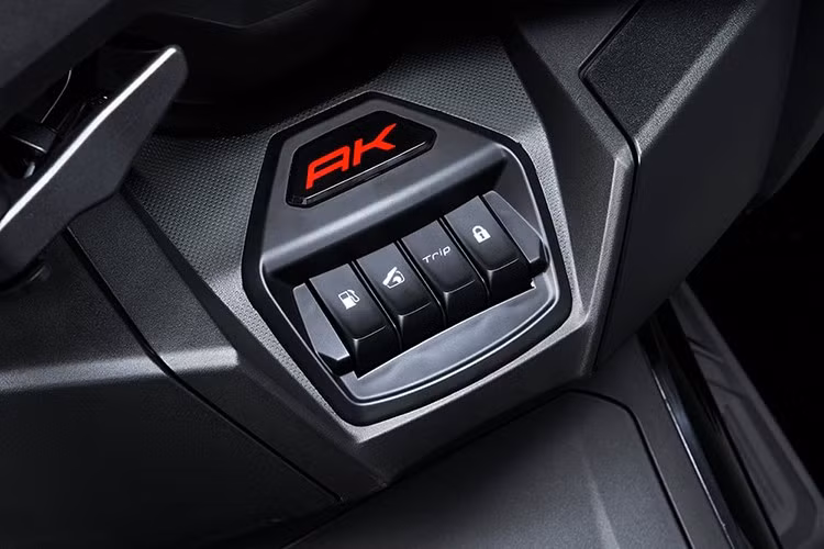 Các tiện ích khác gồm hệ thống điều khiển hành trình Cruise control, khóa thông minh... Ngoài ra, AK550 còn có phanh tay cùng hệ thống chân chống điện tử tiện dụng cho người dùng khi dừng đỗ.
