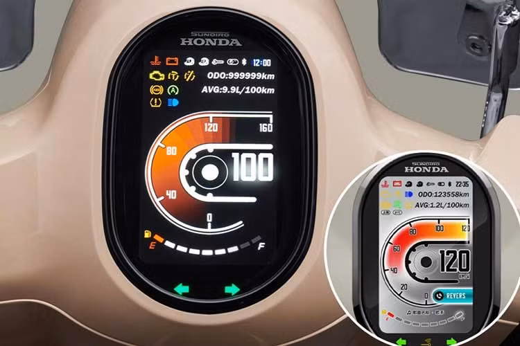 Màn hình xe dạng kỹ thuật số TFT hiển thị màu sắc và các thông số rõ nét. Nó hỗ trợ kết nối với điện thoại qua sóng Bluetooth giúp nhận thông báo cuộc gọi, tin nhắn, tình trạng xe và camera hành trình trên bản Pro.