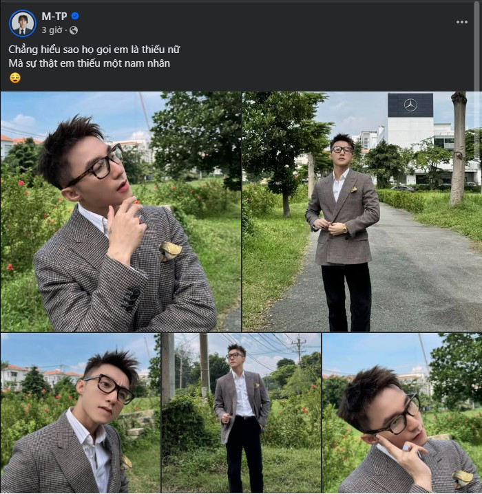 Mới đây, Sơn Tùng M-TP tiếp tục khiến mạng xã hội “dậy sóng” khi đăng tải dòng trạng thái đầy ẩn ý trên trang cá nhân: “Chẳng hiểu sao họ gọi em là thiếu nữ. Mà sự thật em thiếu một nam nhân.” Chỉ với một câu chữ ngắn gọn, pha chút hài hước nhưng cũng không kém phần tình tứ, nam ca sĩ đã nhanh chóng “đốn tim” đông đảo người hâm mộ, đặc biệt là hội chị em.