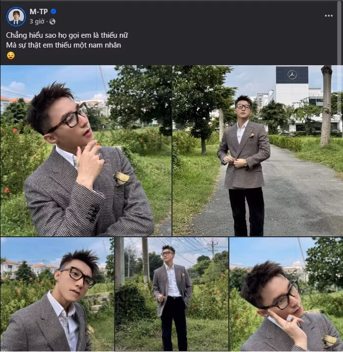 Mới đây, Sơn Tùng M-TP tiếp tục khiến mạng xã hội “dậy sóng” khi đăng tải dòng trạng thái đầy ẩn ý trên trang cá nhân: “Chẳng hiểu sao họ gọi em là thiếu nữ. Mà sự thật em thiếu một nam nhân.” Chỉ với một câu chữ ngắn gọn, pha chút hài hước nhưng cũng không kém phần tình tứ, nam ca sĩ đã nhanh chóng “đốn tim” đông đảo người hâm mộ, đặc biệt là hội chị em.