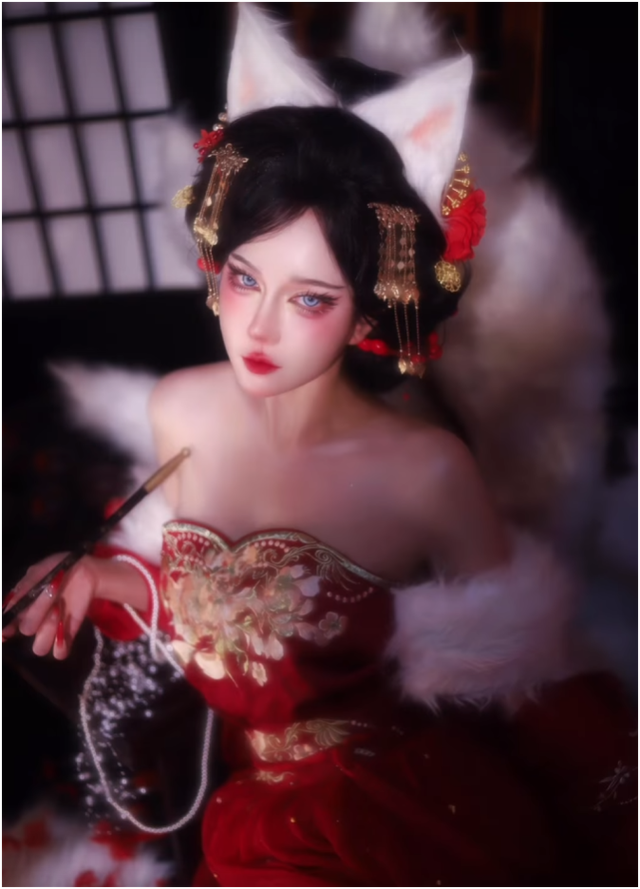 Các chi tiết phụ kiện như dây thắt lưng, vòng tay được đính kèm đều được Phan Hoàng Thiên Thy làm rất thật, tăng thêm sự sống động cho nhân vật.