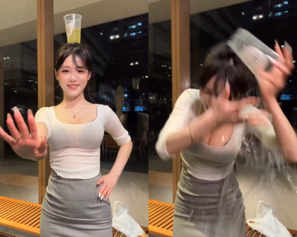 Rất may mắn, sự cố trên chỉ khiến Alyson bị ướt người chứ không gây ra bất kỳ chấn thương nào. Sau cú “fail” bất ngờ, cô nàng tỏ ra khá bất ngờ nhưng nhanh chóng bật cười, để lộ biểu cảm vừa ngại ngùng vừa đáng yêu. Chính phản ứng tự nhiên này đã ghi điểm mạnh trong mắt người xem.