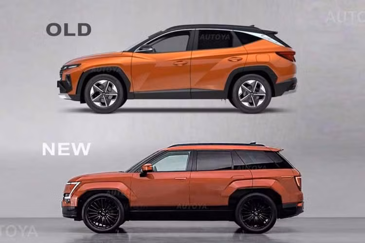 Xe Hyundai Tucson 2027 sẽ có ít nhất hai kiểu thanh giá nóc khác nhau, trong đó bản phiên bản cao cấp nổi bật với thiết kế cứng cáp hơn, tương tự cách Hyundai Palisade 2026 giới thiệu biến thể địa hình hiệu năng cao mang tên XRT Pro.