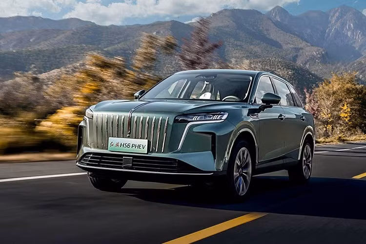 Về kích thước, Hongqi HS6 PHEV có chiều (D x R x C) lần lượt (4995/1960/1760)mm, chiều dài cơ sở 2920mm. Tuỳ phiên bản, trọng lượng không tải là 2.040kg, 2.160kg và 2.285kg. Phía trước, lưới tản nhiệt khép kín được thiết kế theo phong cách thác nước với 12 thanh crôm dọc và logo tái hiện cờ đỏ của Hongqi.