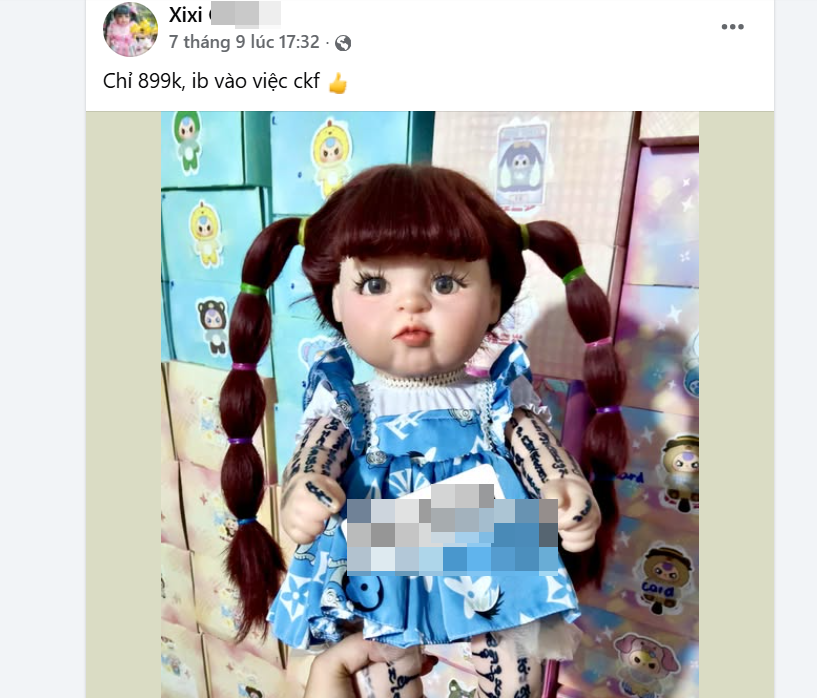 Búp bê Kumanthong được tài khoản Facebook Xixi G rao bán công khai.