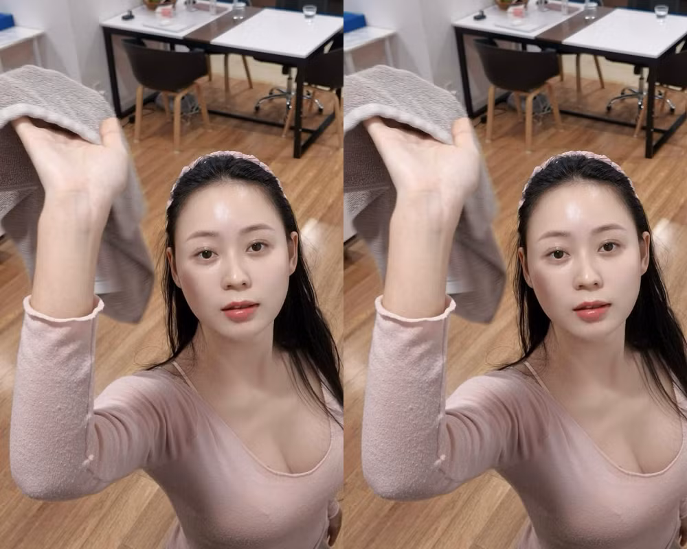 Trong hình, cô nàng đưa tay lên giả vờ lau camera với ánh mắt thẳng vào ống kính, tạo nên cảm giác vừa chân thật vừa đầy thu hút. Không ai ngờ chỉ một khoảnh khắc đơn giản như vậy lại tạo ra hiệu ứng vô cùng mạnh mẽ.